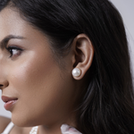 Load image into Gallery viewer, WHITE SEA PEARL STUDS