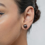 Load image into Gallery viewer, Black Pearl Studs- 8 MM