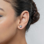 Load image into Gallery viewer, Grey Pearl Studs- 7.5 MM