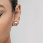 Load image into Gallery viewer, Grey Pearl Studs- 8.5 MM