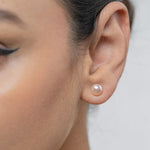 Load image into Gallery viewer, Peach Pearl Studs- 7.5 MM