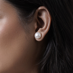 Load image into Gallery viewer, WHITE SEA PEARL STUDS
