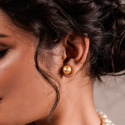 GOLDEN SEA PEARL STUDS