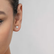 White Pearl Studs- 6.5 MM